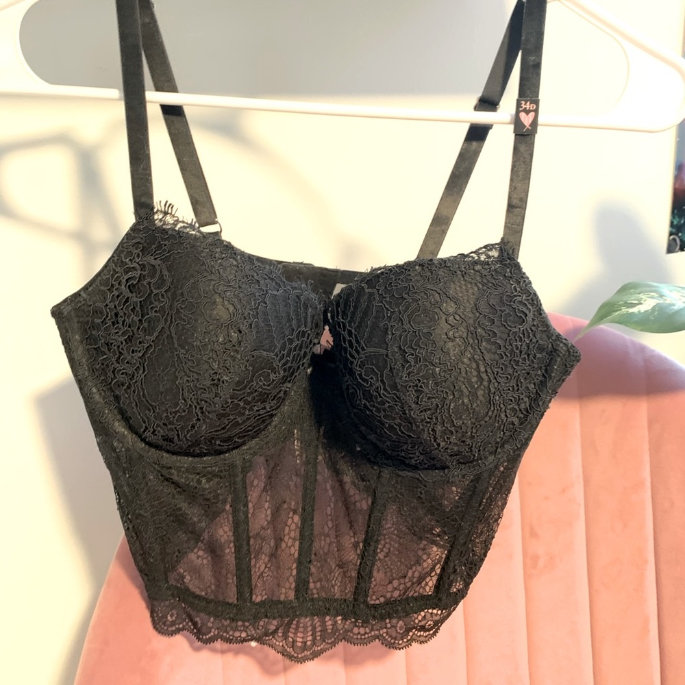 Black corset top bralette 34D